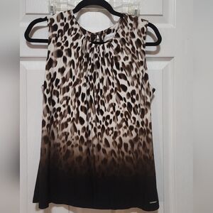 Calvin Klein Animal Print Sleeveless Blouse